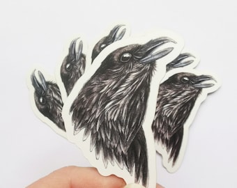 Raven head vinyl sticker