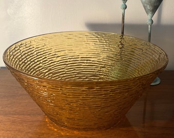 Vintage Amber Soreno Glass Serving Bowl by Anchor Hocking