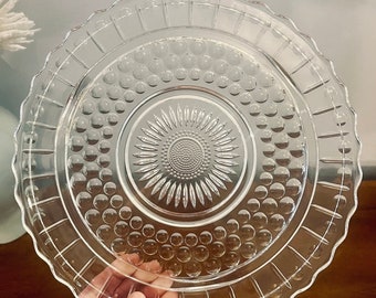 Vintage Federal Glass Winchester Footed Cake Plate