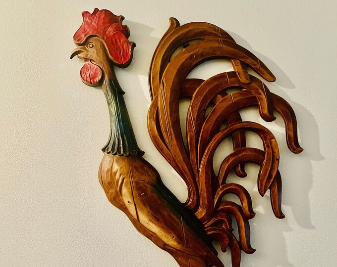 Wrought Iron Rooster Wall Hanging by Sexton, Vintage Rooster Decor