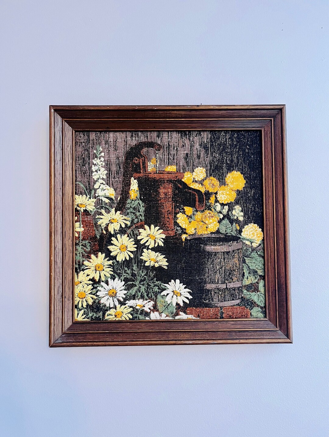 Peinture Fleurs vintage Art encadré Floral Original K Ruppert