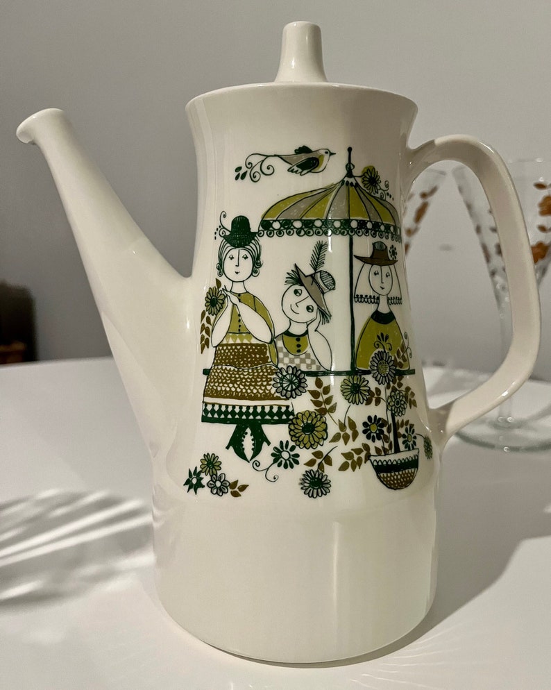 MCM Teapot by Figgjo Retro Turidesign Market Pattern Etsy