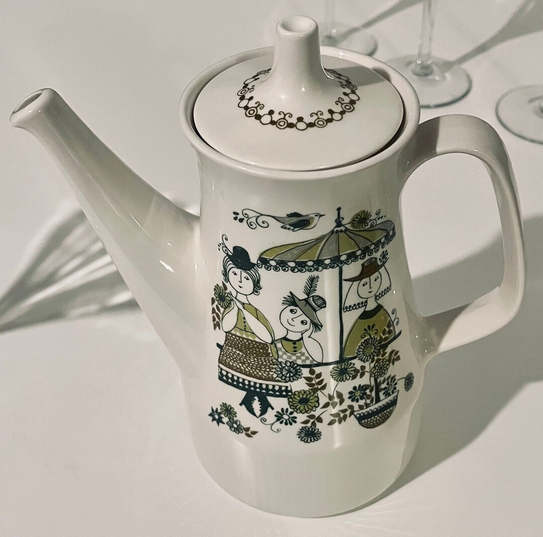 MCM Teapot by Figgjo Retro Turidesign Market Pattern Etsy