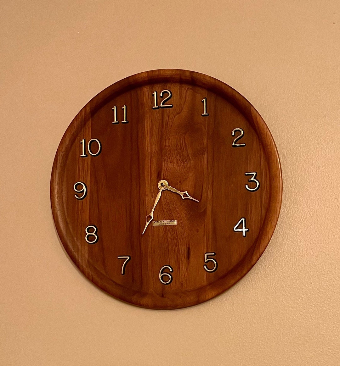 Westclox Nocord Vintage Walnut Wood Wall Clock in MCM Design Etsy