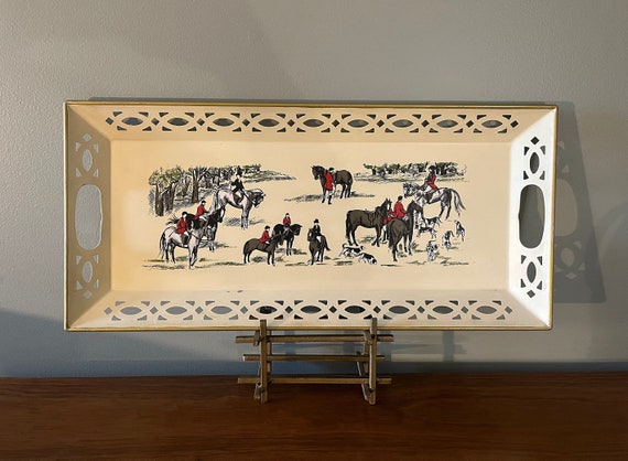 ***　Special Rare Antique Hardy ” Girodon Pralon No-２ ” Over 1０0 Years Ago For Collectors・ホイットレー フライ ボックス　*** Vintage English Fox Hunt Toleware Metal Tray With Lattice