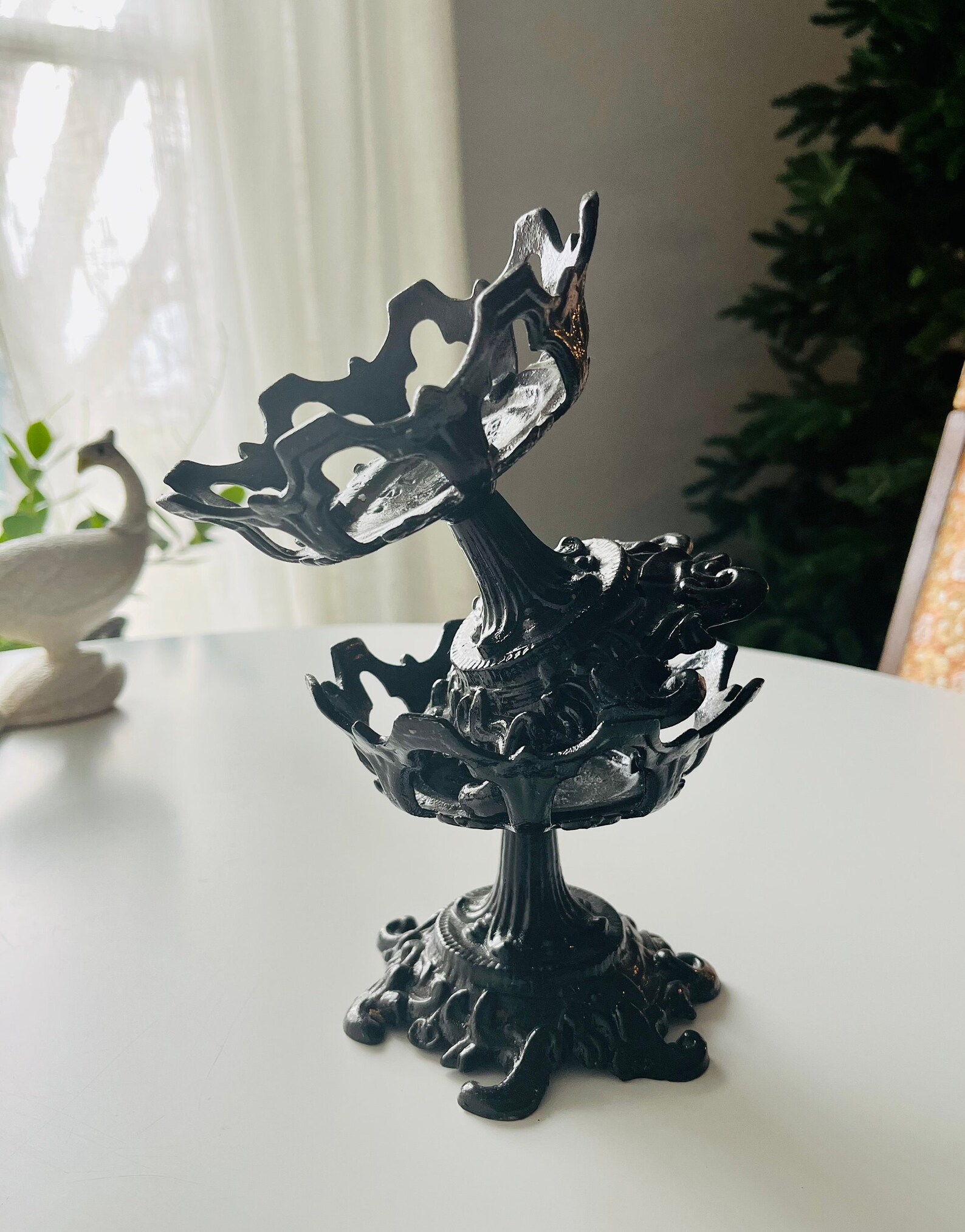 Robert Emig Cast Iron Ornate Pillar Candle Holders Set of Two Etsy