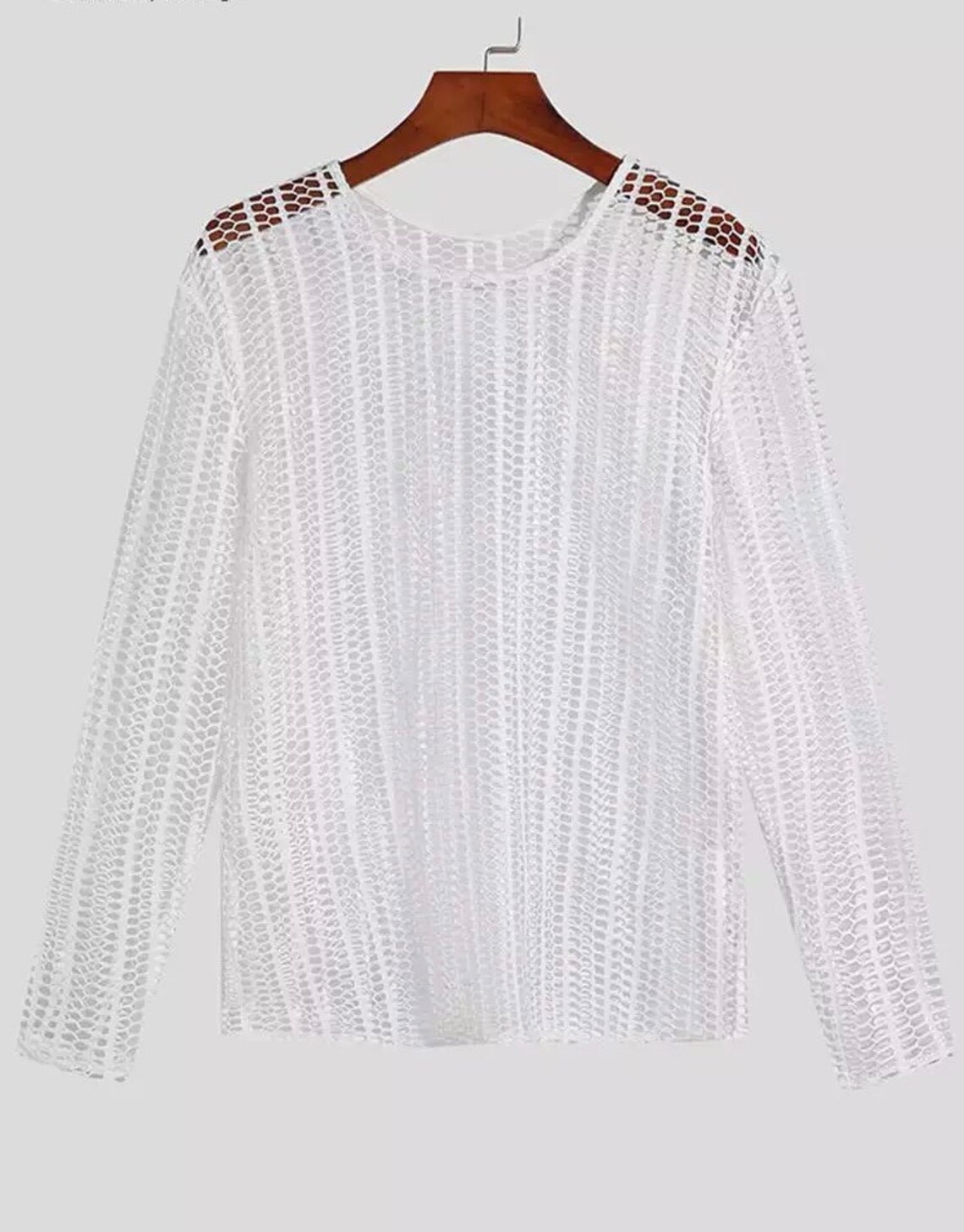 Festival Outfit for Men Mesh Black Long Sleeves See Through Etsy