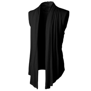 Festival Outfits for Men Black Cardigan Sleeveless Maxi Long Rave ...