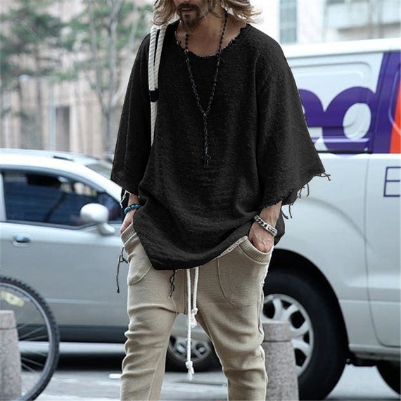 Men Festival Outfit Casual Top Style Long Sleeves Boho Shamann Etsy
