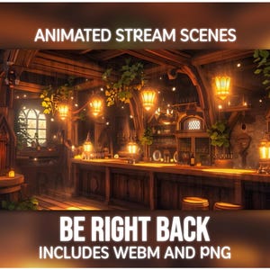 Scènes animées Fantasy Tavern Stream - Cosy Magical Inn Écrans Twitch | Contexte Vtuber | Téléchargement instantané image 3