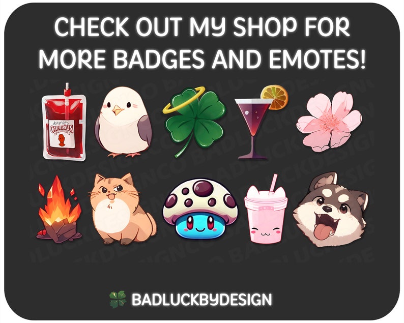 8x Geometric Alcoholic Drink Subscriber Bit Badges Emote Twitch