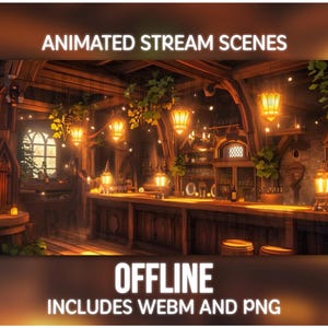 Scènes animées Fantasy Tavern Stream - Cosy Magical Inn Écrans Twitch | Contexte Vtuber | Téléchargement instantané image 6