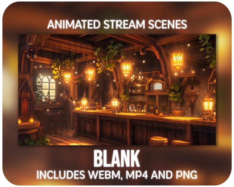 Scènes animées Fantasy Tavern Stream - Cosy Magical Inn Écrans Twitch | Contexte Vtuber | Téléchargement instantané image 7