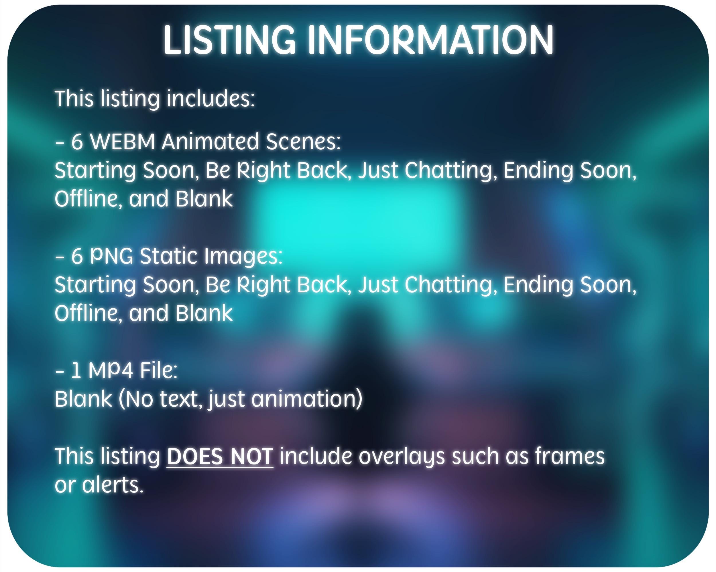 Animated Game Room Stream Scenes - Teal Blue Cyberpunk Twitch Screens ...