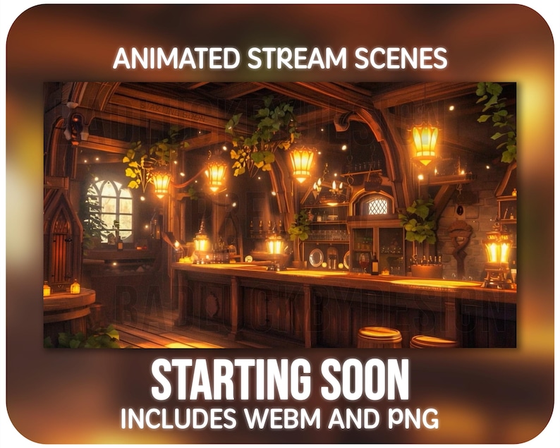Scènes animées Fantasy Tavern Stream - Cosy Magical Inn Écrans Twitch | Contexte Vtuber | Téléchargement instantané image 2
