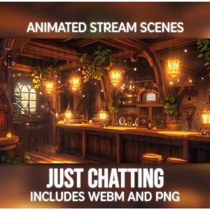 Scènes animées Fantasy Tavern Stream - Cosy Magical Inn Écrans Twitch | Contexte Vtuber | Téléchargement instantané image 4