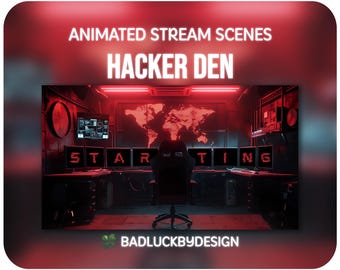 Scènes Twitch Cyberpunk Hacker Den Animé Stream Arrière-plan de la salle