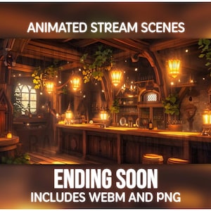 Scènes animées Fantasy Tavern Stream - Cosy Magical Inn Écrans Twitch | Contexte Vtuber | Téléchargement instantané image 5