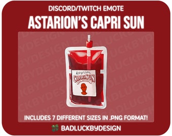 Astarion&#39;s Capri Sun Emote/Emoji - BG3 Blood Bloodless Vampire | Streamer Assets (Instant PNG Download)