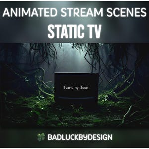 Horror Cave Static TV Animated Stream Scene Pack | Spooky Dark Creepy Twitch Screen, Starting Soon, Be Right Back, Chatting, Offline, Ending