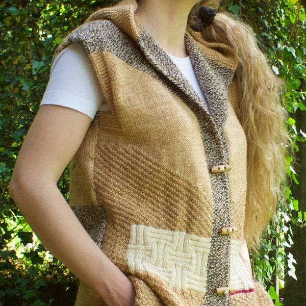 Strickweste in Beige/Brauntönen