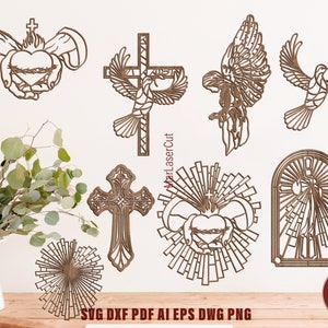 Obrazy religijne Wycinane laserowo Plik 3D Wycinany laserowo Jezus SVG Wycinany ze sklejki Dxf Szablon wycinany laserowo religijny Plik SVG Wycinany laserowo religijny