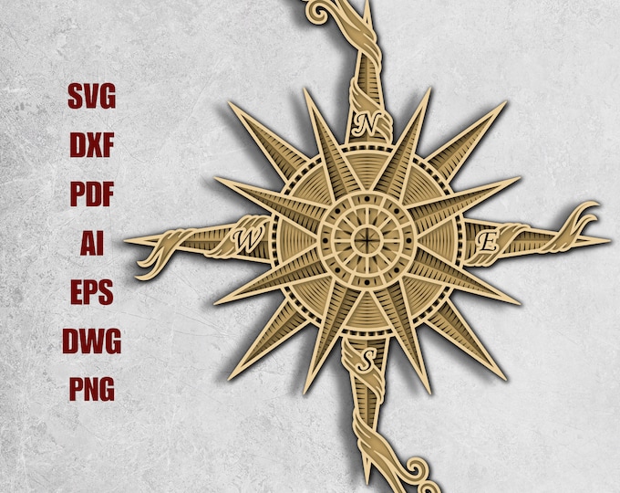 Digital File 4 Layer Laser Cut File DXF SVG Multi-layer Files Nautical ...