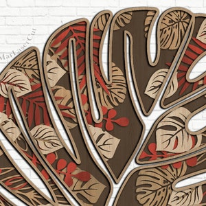 Monstera Leaf Laser Cut 3D File SVG | Instant Download Vector Pattern ...