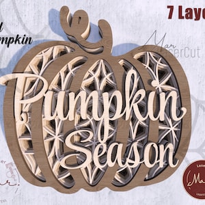 Multilayer Fall Pumpkin Laser Cut File SVG Halloween Instant Download Halloween SVG Design Glowforge Silhouette Cricut Pumpkin svg Pumpkin