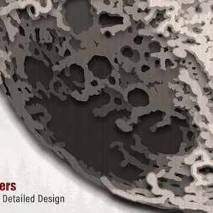 7 Layers Multi Layer Full Moon Laser Cut 3D File SVG Detailed Moon ...