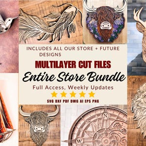 Multilayer Laser Cut Mandala Store Bundle Layered SVG Laser Cut File Bundle Layered Mandala files laser Digital Download DXF Layered Files