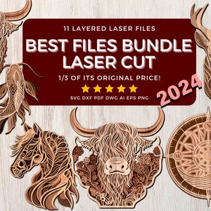 2024 Laser Cut Files 2024 3-lagige Laser-Schnittdatei 3-lagig, 3D-Druck, 3D-Druck, 3D-Druck, 3D-Druck