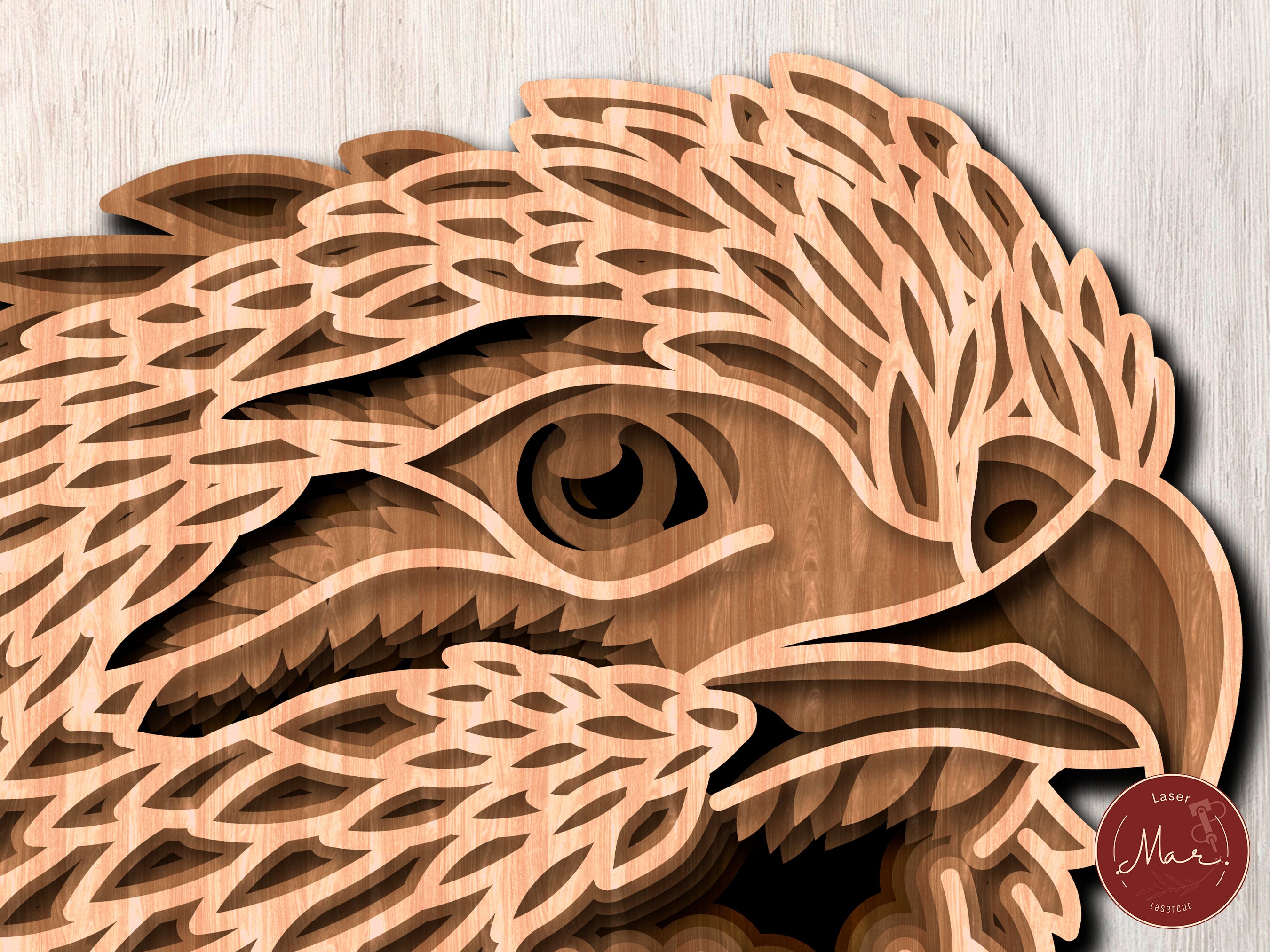 Layered Eagle Laser Cut File Eagle SVG 3D Instant Download Multilayer ...