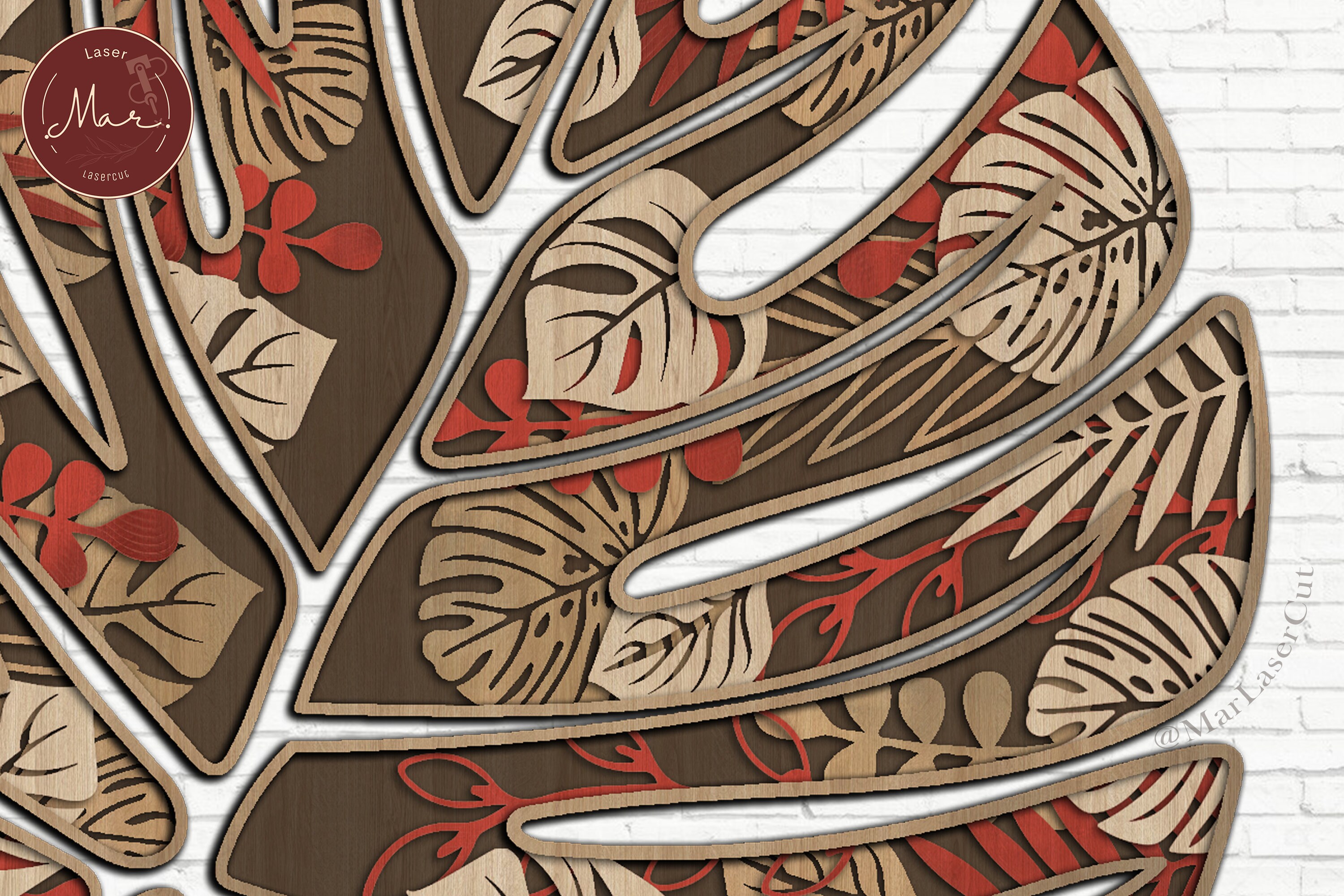 Monstera Leaf Laser Cut 3D File SVG | Instant Download Vector Pattern ...