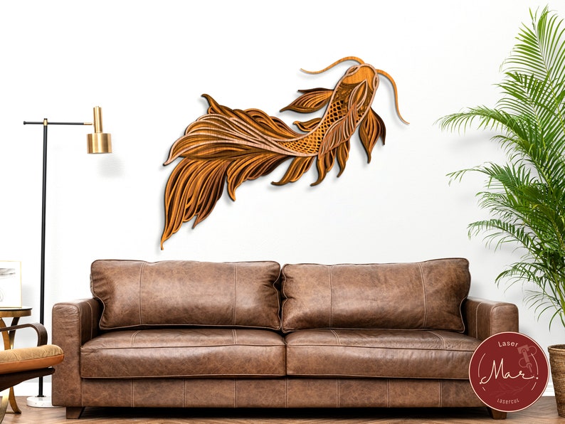 Layered Koi Fish Svg Laser Cut File, 3D Koi Mandala, Multilayer Koi Svg ...