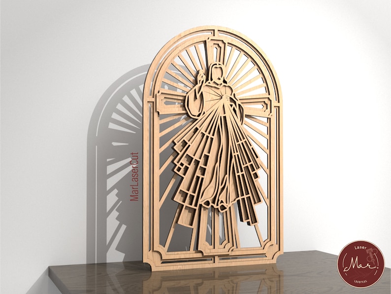 Mercy Cut Out Layered Divine Mercy Laser Cut File 3D Multilayer Cross Layered Jesus ...