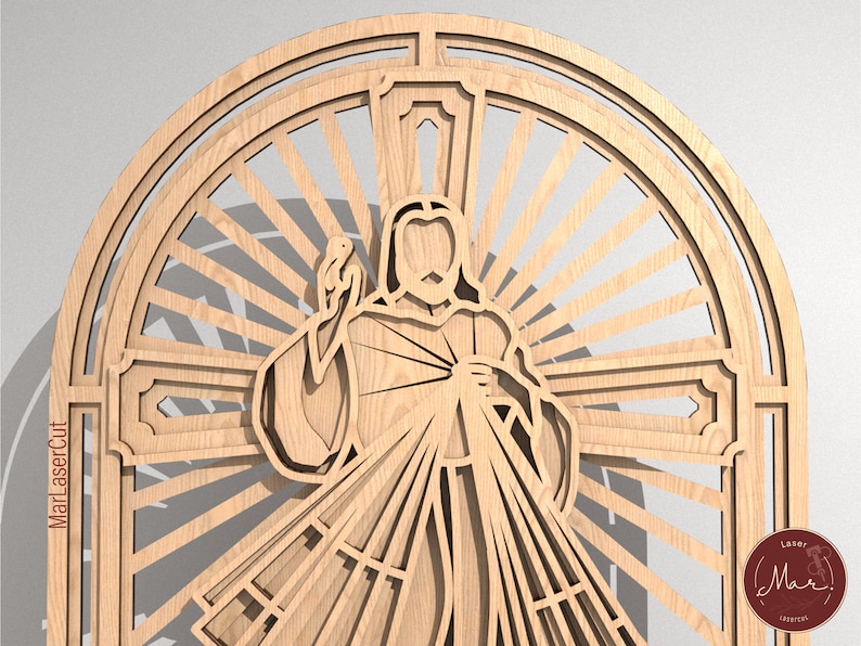 Mercy Cut Out Layered Divine Mercy Laser Cut File 3D Multilayer Cross Layered Jesus ...
