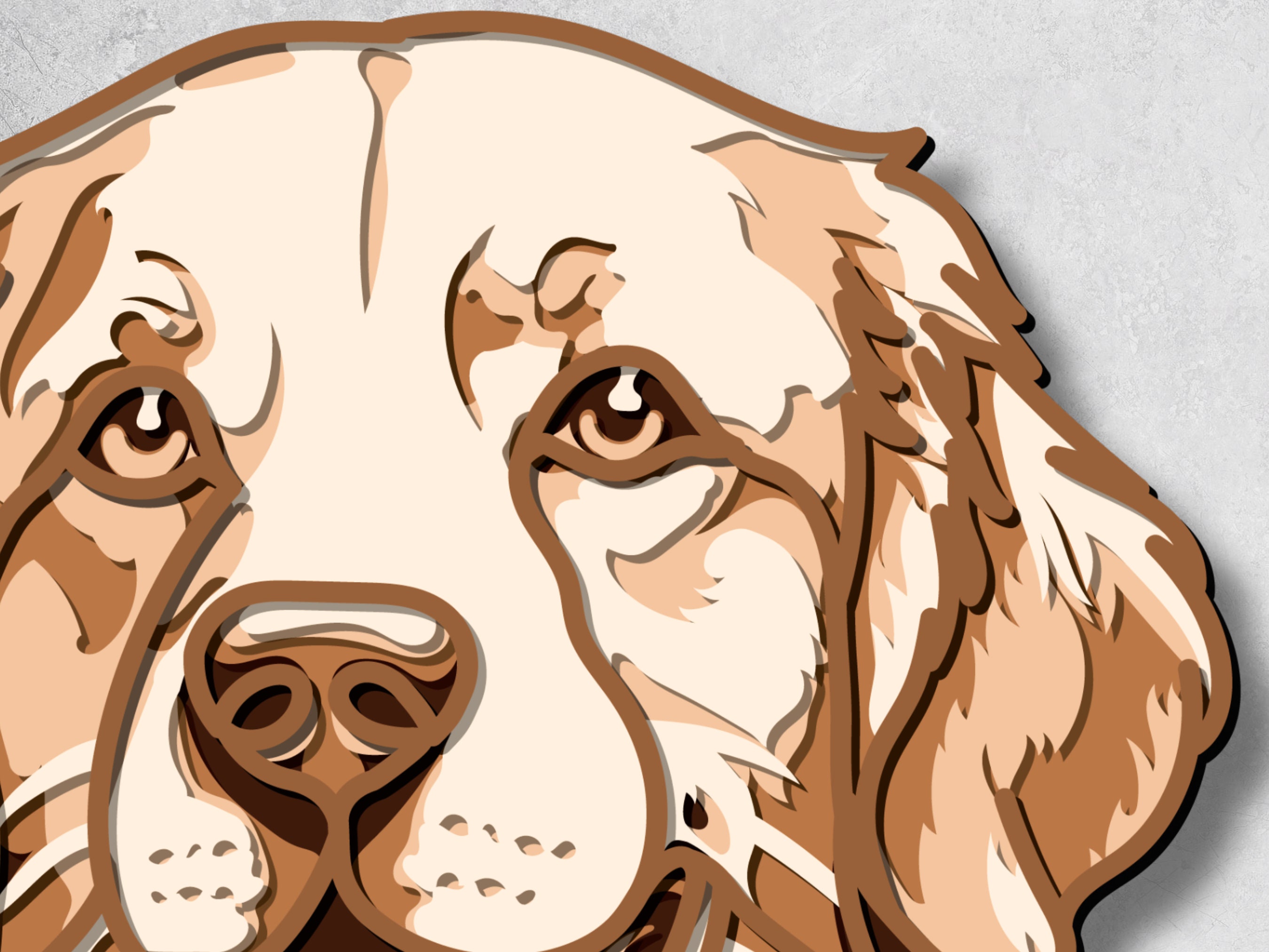 Multilayer Golden Retriever SVG Cut File Laser Paper Cutting Golden ...