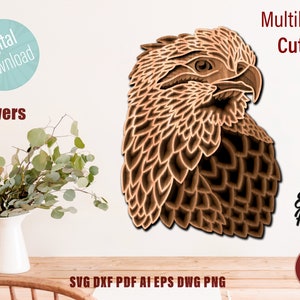Layered Eagle Laser Cut File Eagle SVG 3D Instant Download Multilayer ...