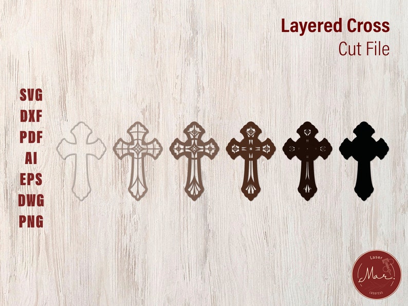 Layered Cross Laser Cut File 3D Multilayer Cross Layered Plywood ...