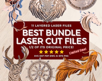 Intricate Layered Mandala Bundle SVG Cut Files for Laser Crafting Multilayer Laser Cut 3d Layer Laser  Multilayer Glowforge DXF Vector