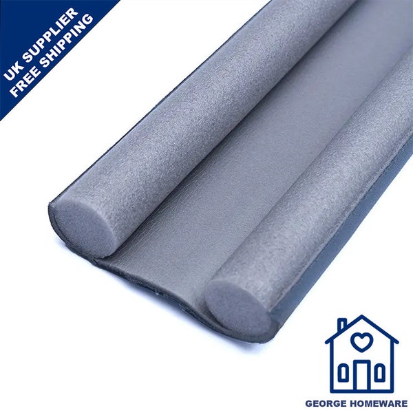 Waterproof Seal Strip Draught Excluder Stopper Door Bottom Guard Double GREY