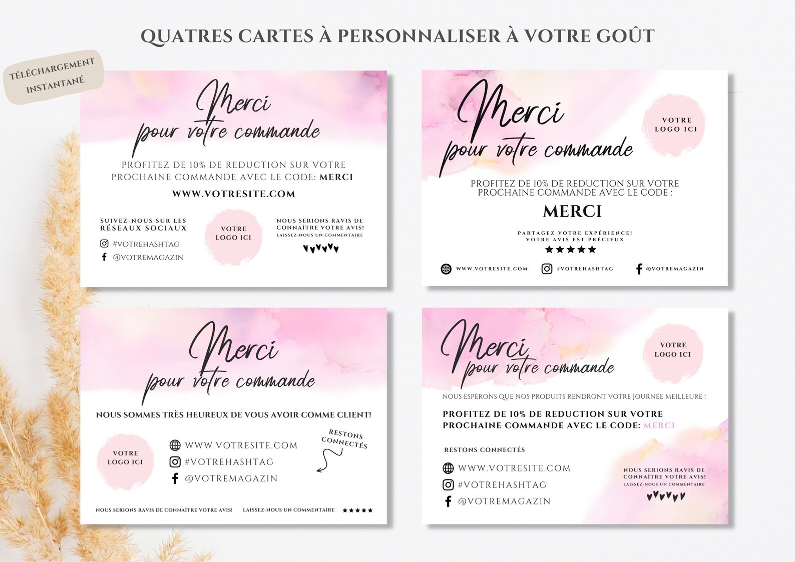 Carte De Remerciement Client Carte De Remerciement - Etsy UK