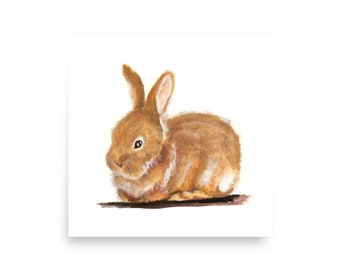 Watercolor Bunny, small animal, baby animal art print
