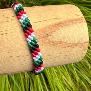 Handmade Palestine Flag Braided Bracelet: Adjustable Unisex Waterproof image 6