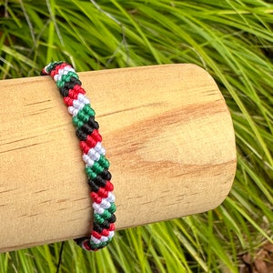 Handmade Palestine Flag Braided Bracelet: Adjustable Unisex Waterproof image 7