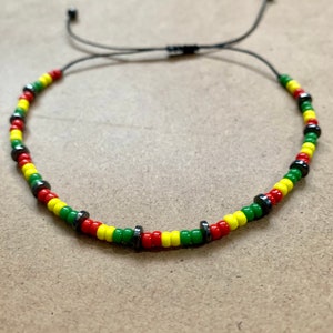 Boho/Hippie Armband/Reggae Perlen Armband/Perlen Armband/Reggae Perlen/Handgefertigtes Armband/Hematit Perlen Armband-Rastafari