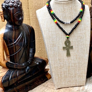 Ankh Pendant/Reggae Necklace/Symbol of Life-Rastafarian necklace-Egyptian jewellery-Ankh cross necklace-Rasta-Jamaican style