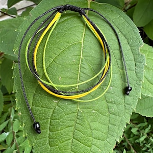 Woven bracelet/Jamaican flag/Jamaican colours/Black yellow green/Jamaican style/Rastafarian/Friendship bracelet/For men/women/ Waterproof