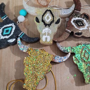 Glitter Bull Skull Freshie I Bull Skull Car Freshie I Bull Freshie I Skull Freshy I Freshie I Skull Glitter Freshie I Freshy